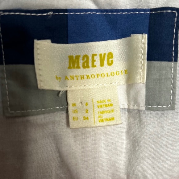 Maeve by Anthropologie Cricket Club Cotton Sleeveless Tie Belt Striped Size 2 - Picture 2 of 5